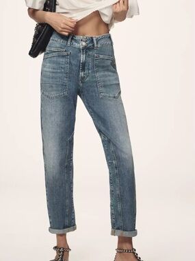 Anthropologie Pilcro The Wanderer Mid-Rise Relaxed Jeans Lonnie Wash Size 26